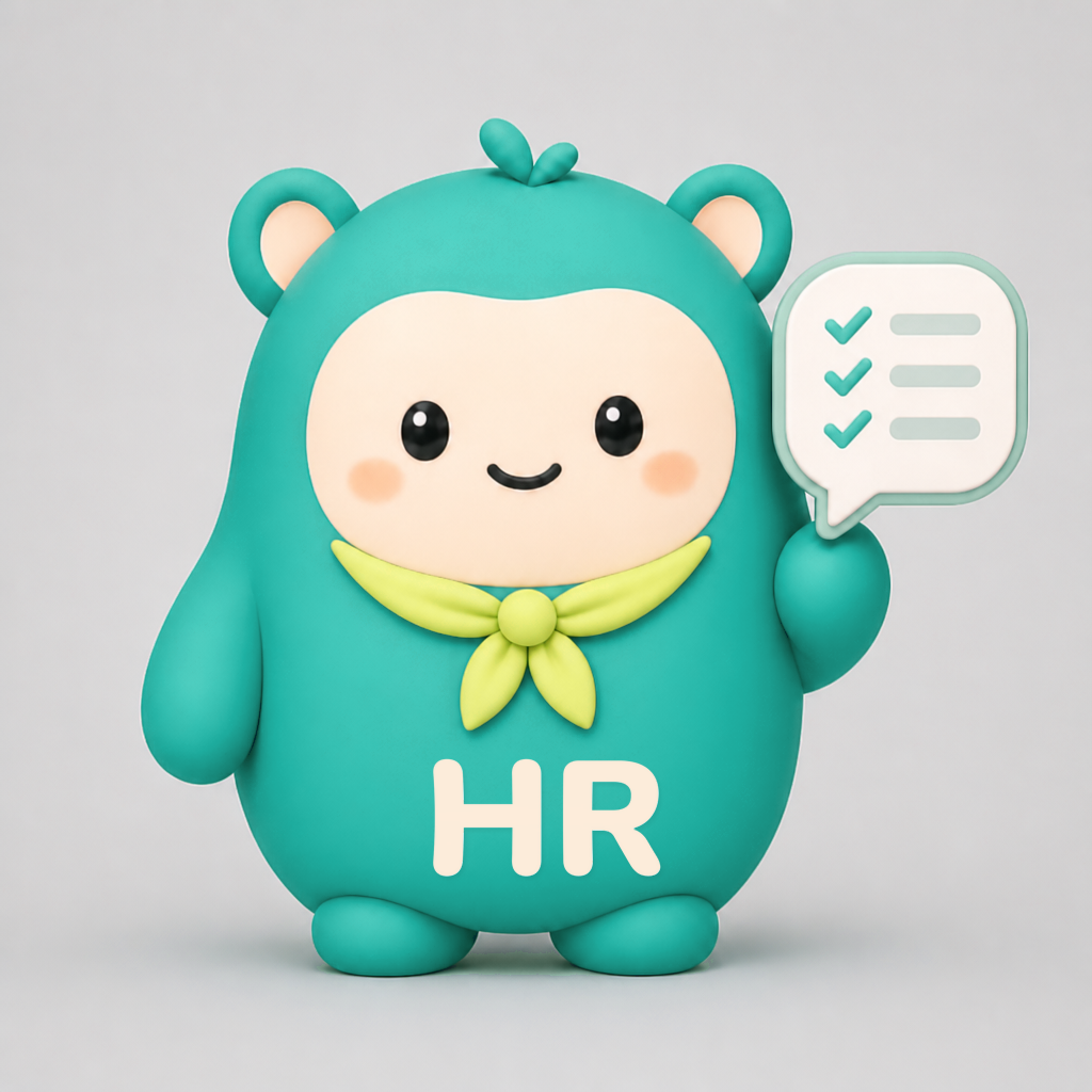 HRhubbie mit Lime-Halstuch und Checkliste